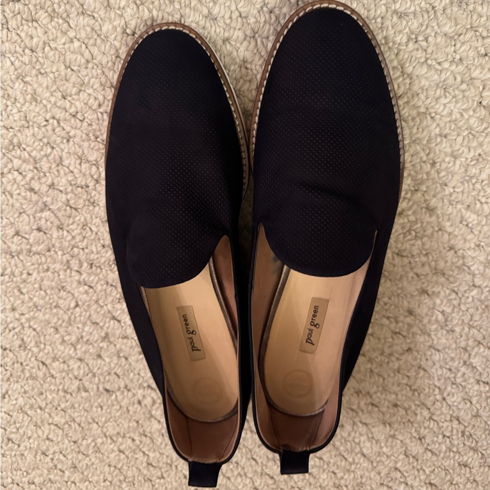 Paul Green women’s Bahama perforated slip on sneaker / loafer navy